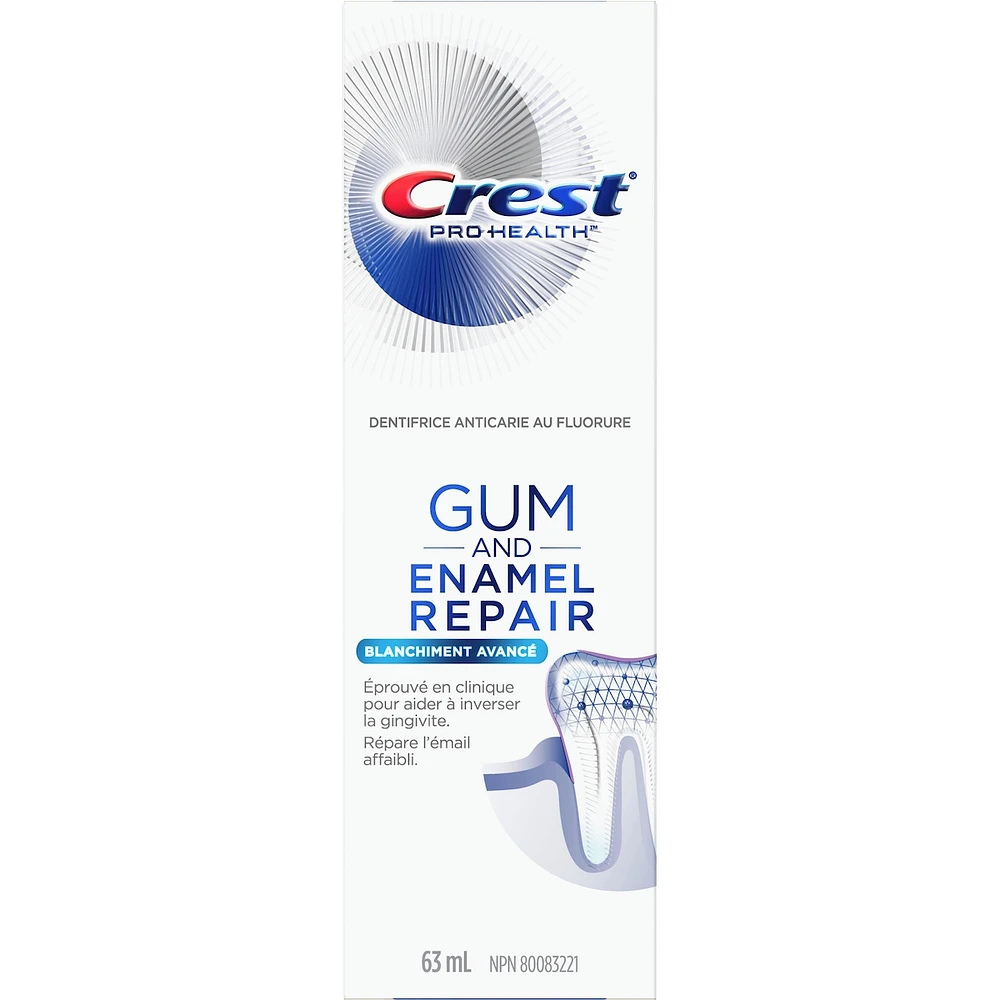Crest Dentifrice Gum & Enamel Repair Blanchiment avanc