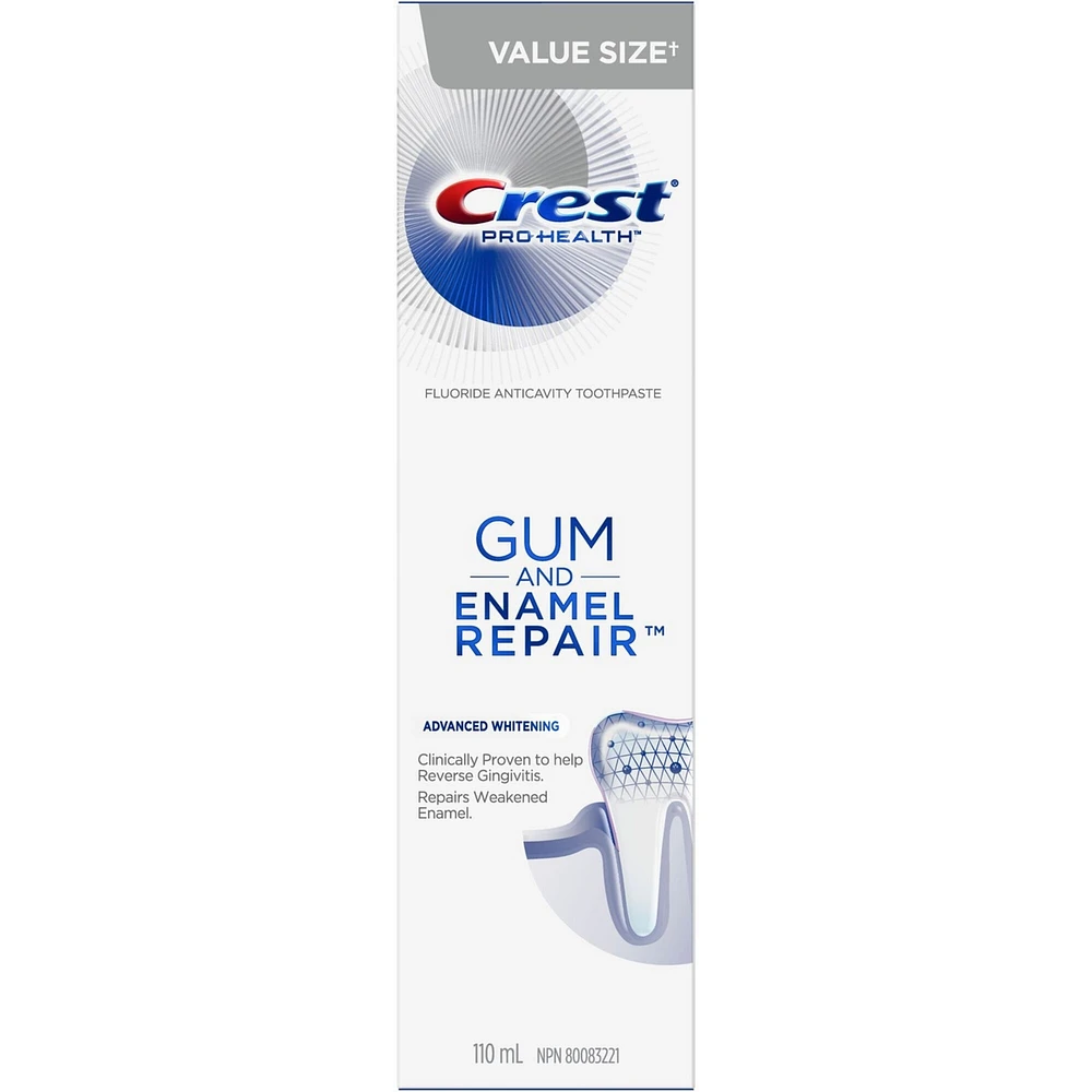 Crest Gum & Enamel Repair Toothpaste, Advanced Whitening, 110 mL