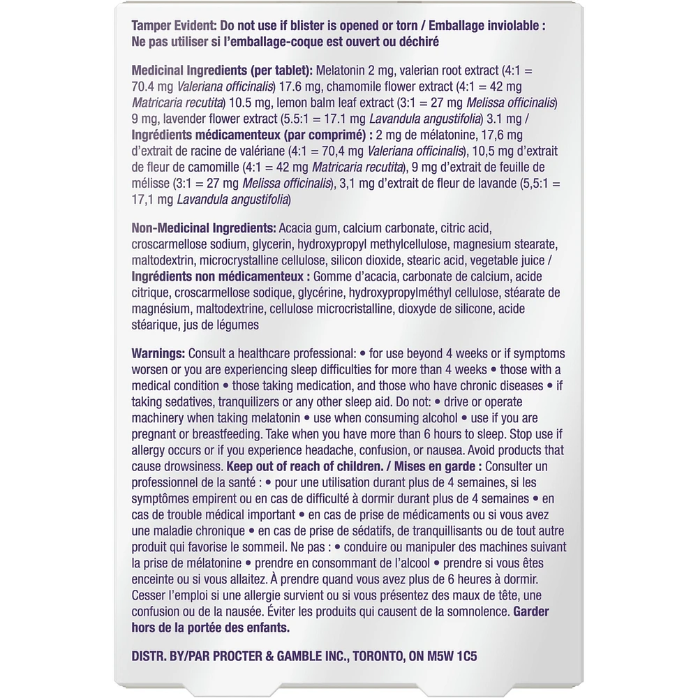 ZzzQuil PURE Zzzs All Night Extended Release, Melatonin Sleep Aid Tablets, Releases up to 6 hours, Sleep Aid for Adults, 2 mg per tablet, 21 Tablets