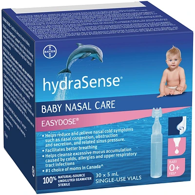 hydraSense Easydose Single-Use Vials for Babies, Baby Nasal Care, 30 Vials