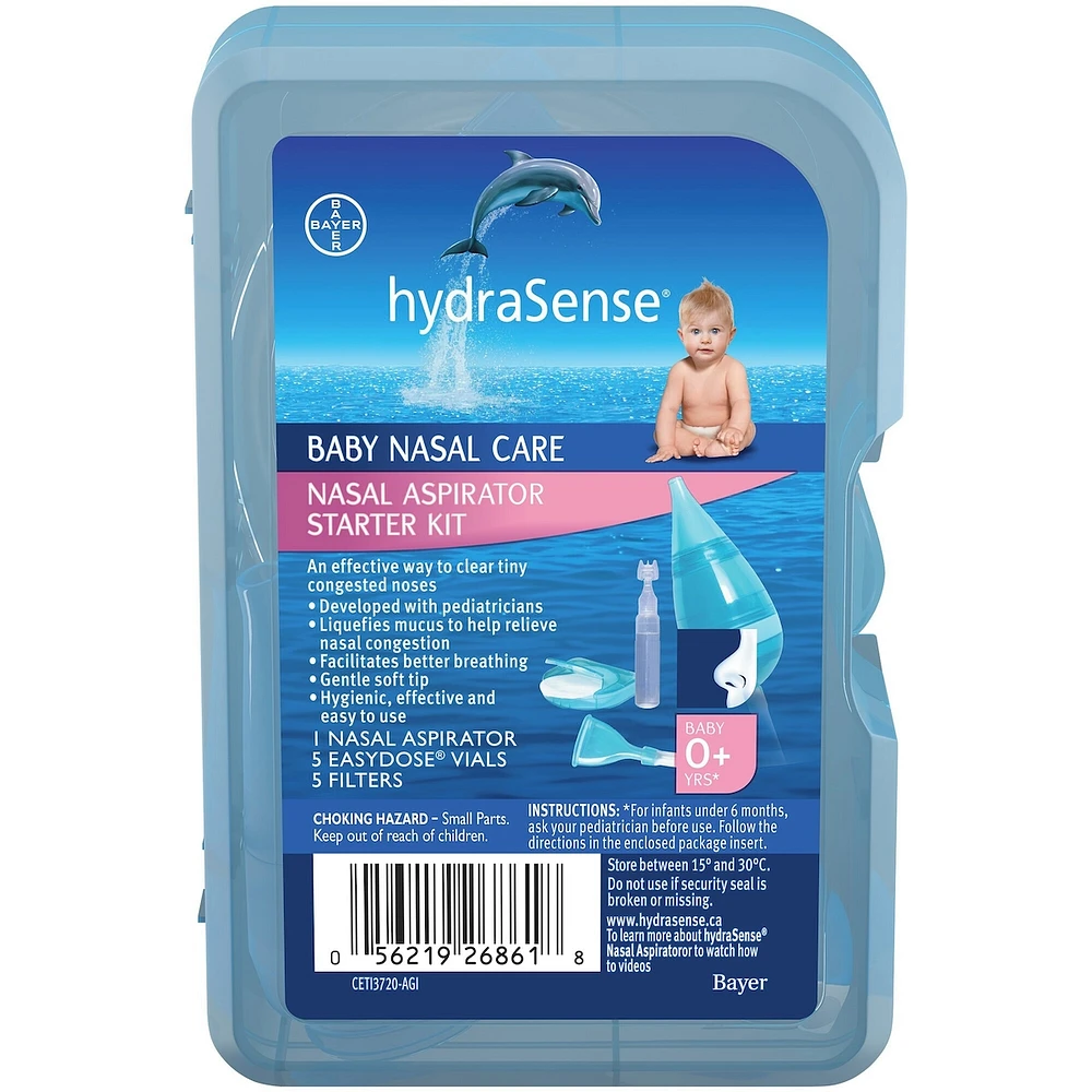 hydraSense Nasal Aspirator Starter Kit, Baby Nasal Care, Relieve Congested and Stuffy Noses, 1 Kit