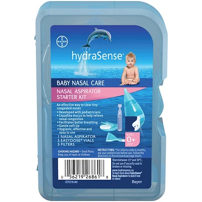 hydraSense Nasal Aspirator Starter Kit, Baby Nasal Care, Relieve Congested and Stuffy Noses, 1 Kit