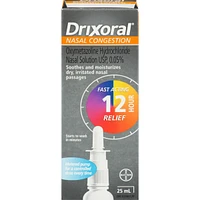 Drixoral Nasal Congestion Spray, Soothes and Moisturizes Dry and Irritated Nasal Passages, 25ml