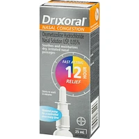 Drixoral Nasal Congestion Spray, Soothes and Moisturizes Dry and Irritated Nasal Passages, 25ml
