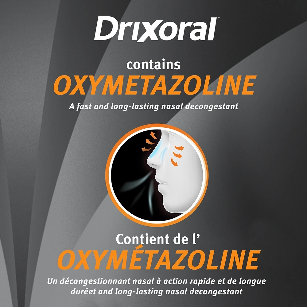 Drixoral Nasal Congestion Spray, Soothes and Moisturizes Dry and Irritated Nasal Passages, 25ml