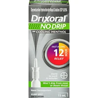 Drixoral No Drip Cool Menthol Spray, Cooling Sensation with 12 Hour Relief, 15ml