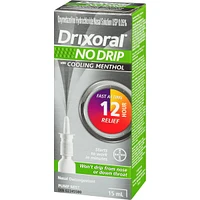 Drixoral No Drip Cool Menthol Spray, Cooling Sensation with 12 Hour Relief, 15ml