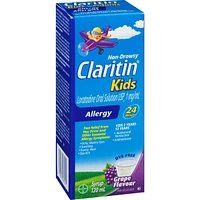 Claritin Kids, Allergy Medicine, 24-Hour Non-Drowsy Relief Syrup, Grape Flavour