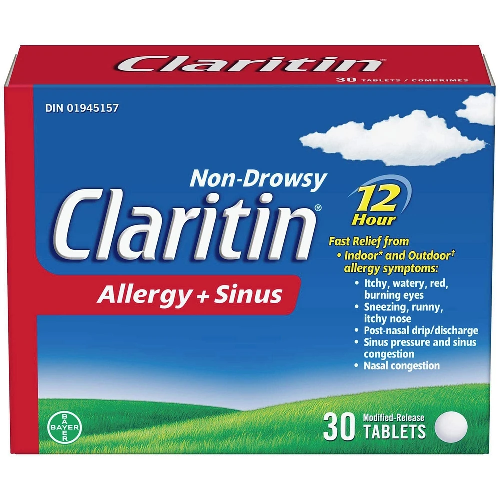 Allergies + Sinus, soulagement sans somnolence durant 12 heures
