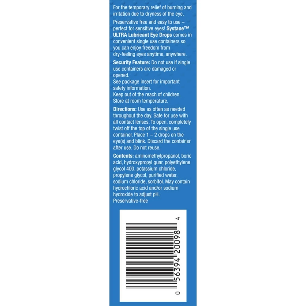 Systane® Ultra Unidose Preservative Free Eye Drops