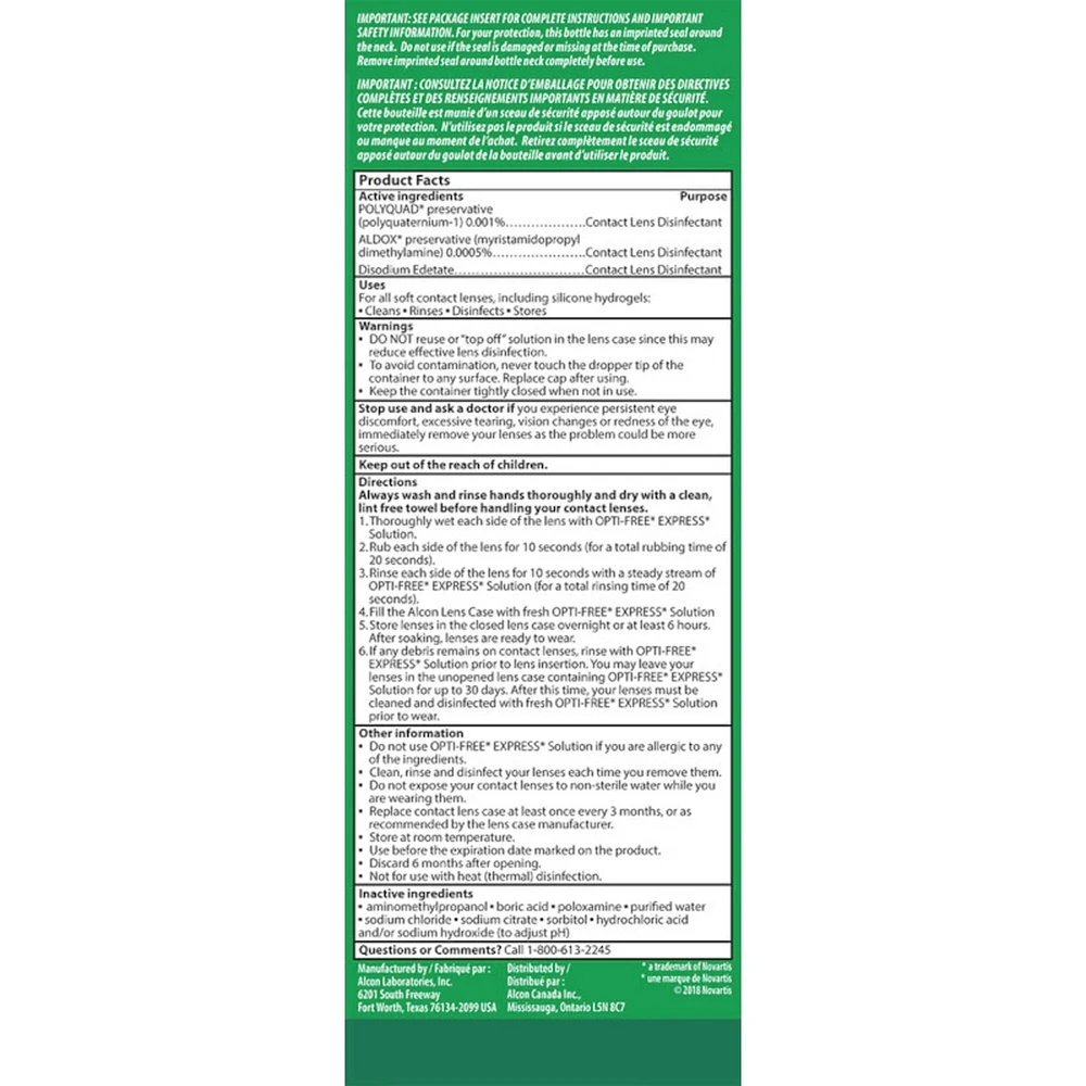 Opti-Free® Express® Advanced Cleaning & Desinfecting