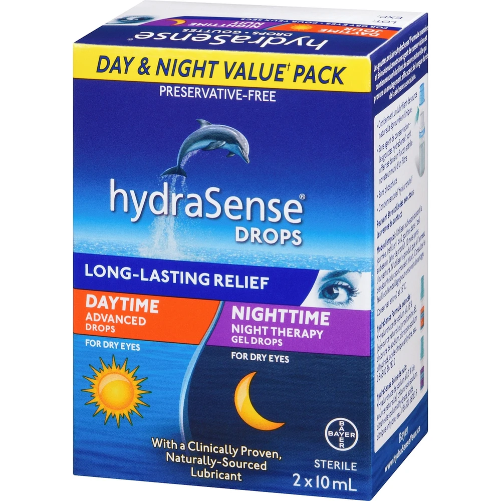 hydraSense Advanced Eye Drops, For Dry Eyes, Preservative Free, Naturally Sourced Lubricant, With Provitamin B5