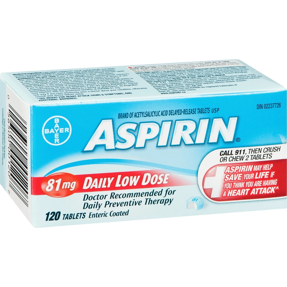 ASPIRIN 81mg, Daily Low Dose Enteric Coated Tablets
