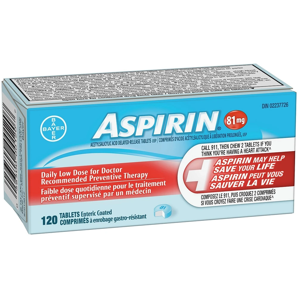 ASPIRIN 81mg, Daily Low Dose Enteric Coated Tablets