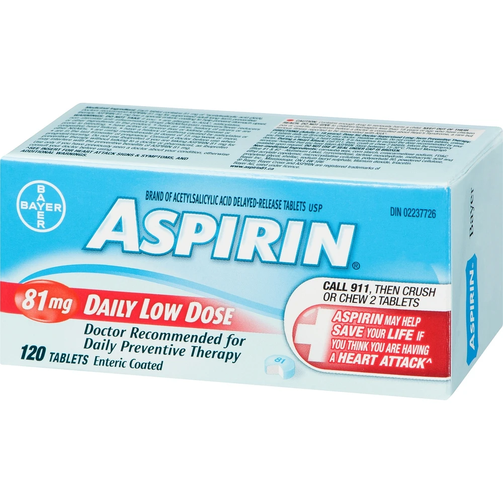 ASPIRIN 81mg, Daily Low Dose Enteric Coated Tablets
