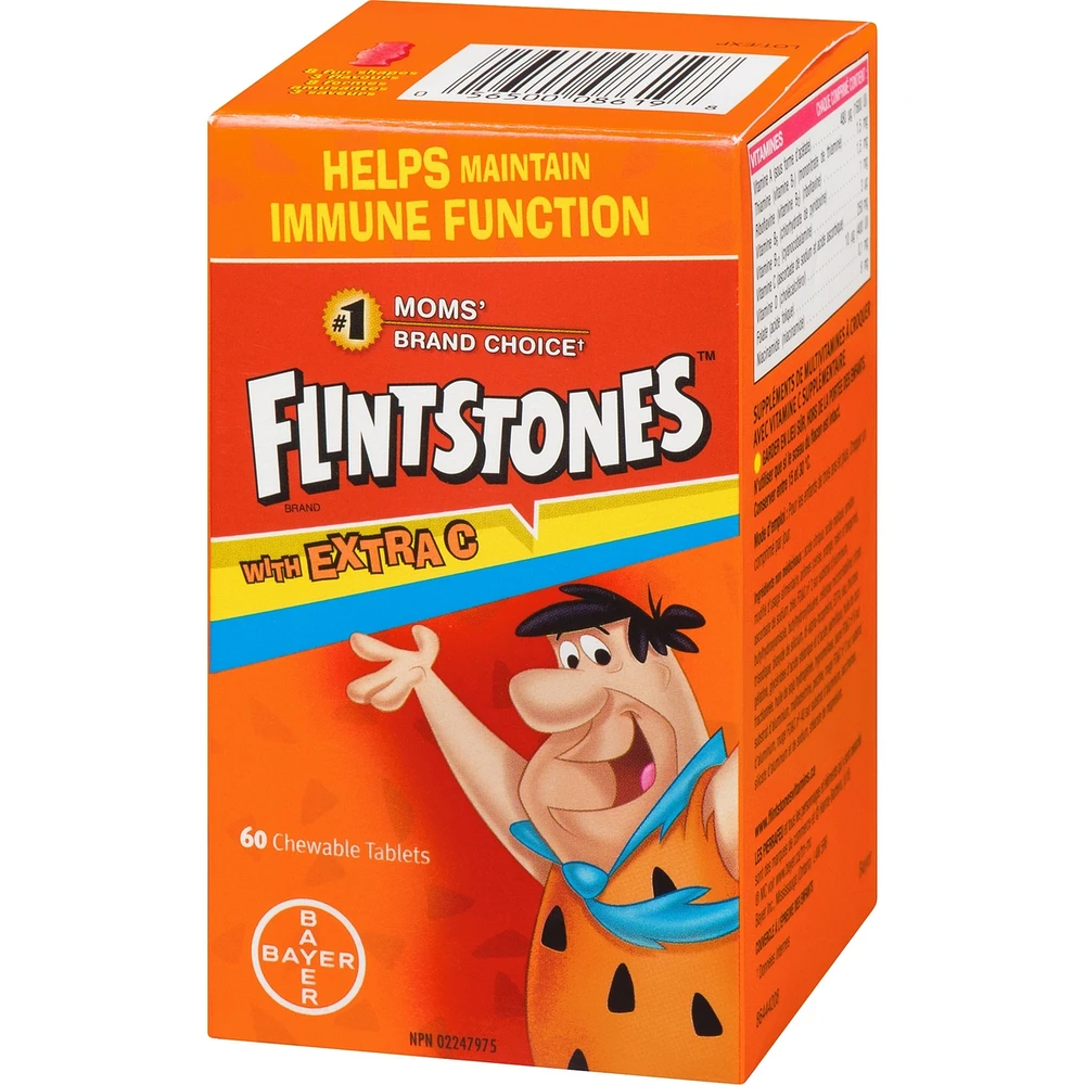 FLINTSTONES Multivitamins with Extra C for Kids, Helps with Normal Growth and Development