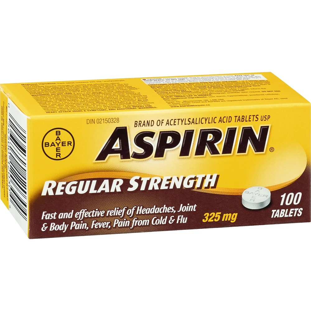 ASPIRIN Regular Strength 325mg, Fast & Effective Relief of Headaches, Joint & Body Pain, Fever, Pain from Cold & Flu
