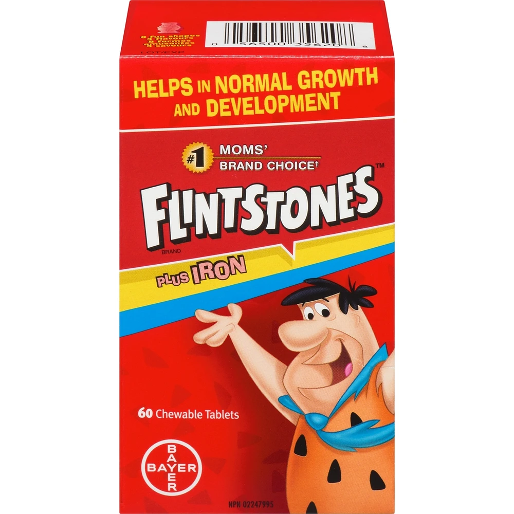 FLINTSTONES Plus Iron Chewable Multivitamin for Kids, Helps with Normal Growth and Development