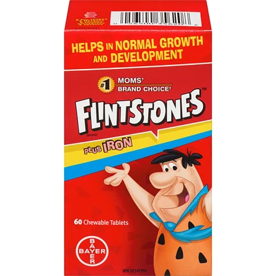 FLINTSTONES Plus Iron Chewable Multivitamin for Kids, Helps with Normal Growth and Development