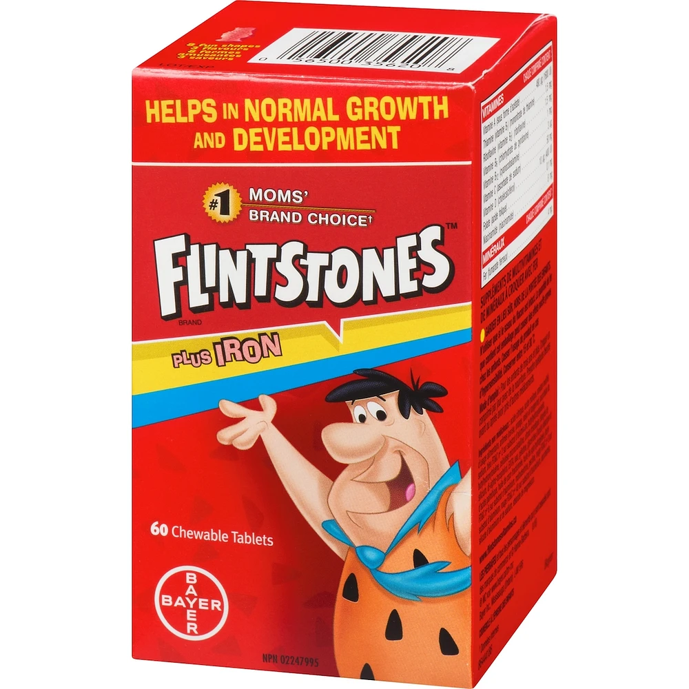 FLINTSTONES Plus Iron Chewable Multivitamin for Kids, Helps with Normal Growth and Development
