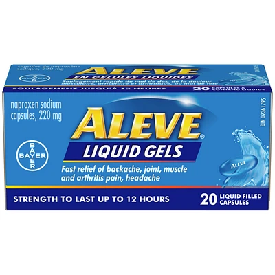 ALEVE Pain Relief Liquid Gels, Strength to Last Up to 12 Hours, Naproxen Sodium 220mg