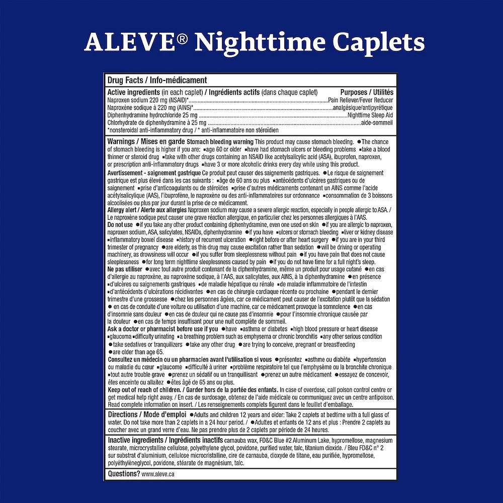 ALEVE Nighttime, Pain Reliever and Sleep Aid, Naproxen Sodium