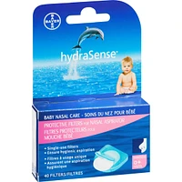 Filtres protecteurs pour Mouche bébé hydraSense, Soins du nez pour bébé, usage unique, 40 filtres