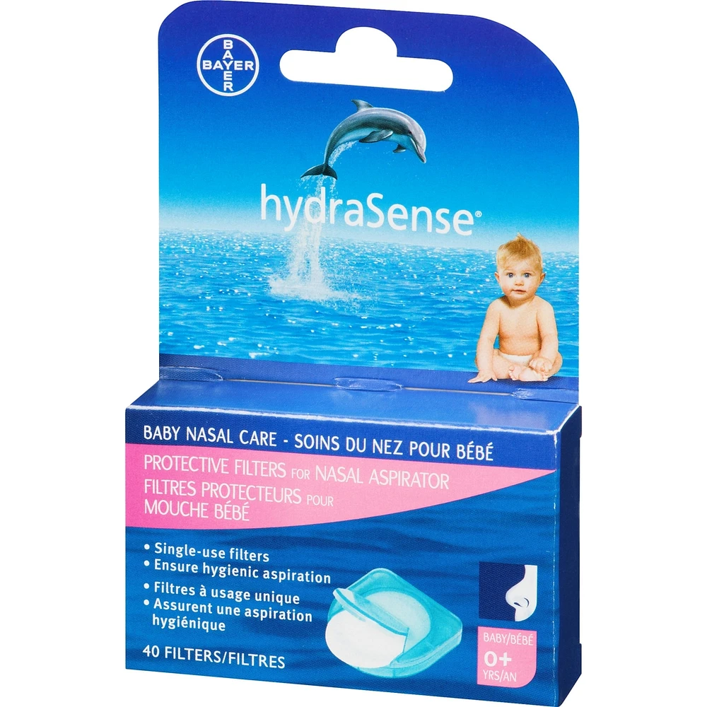 Filtres protecteurs pour Mouche bébé hydraSense, Soins du nez pour bébé, usage unique, 40 filtres