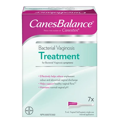 CanesBalance Bacterial Vaginosis Vaginal Gel, Effective relief of odour and vaginal discharge, 7 Single-Use Applicators