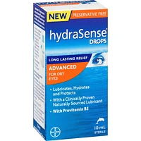hydraSense Advanced Eye Drops, For Dry Eyes, Preservative Free, Naturally Sourced Lubricant, With Provitamin B5
