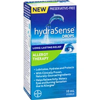 hydraSense Eye Drops, Allergy Relief, Preservative Free, Naturally Sourced, Long-Lasting Relief, 10 mL