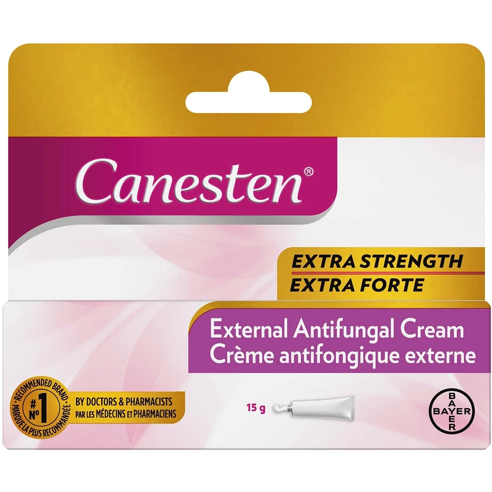 Canesten Extra Strength External Antifungal Cream for Yeast Infection, Relief from Itching and Burning, 15g