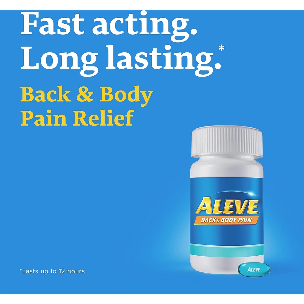 ALEVE Back and Body Pain Relief Liquid Gels, Up to 12 Hour Relief, Naproxen Sodium 220mg