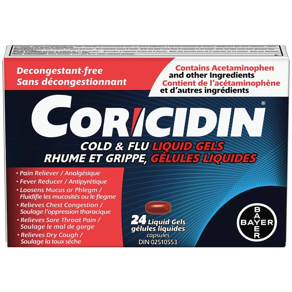 Médicament contre la toux et le rhume sans décongestionnant – Soulagement efficace des symptômes comme le mal de gorge, la toux, l’oppression thoracique, la fièvre et les maux de tête, 24 gélules liquides