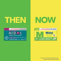 Midol PMS Caffeine-Free, Fast Relief of Pre-Menstrual Period Symptoms such as Irritability, Bloating, Cramps, Breast tenderness, Backache, Headaches and Muscle Aches. 40 Caplets