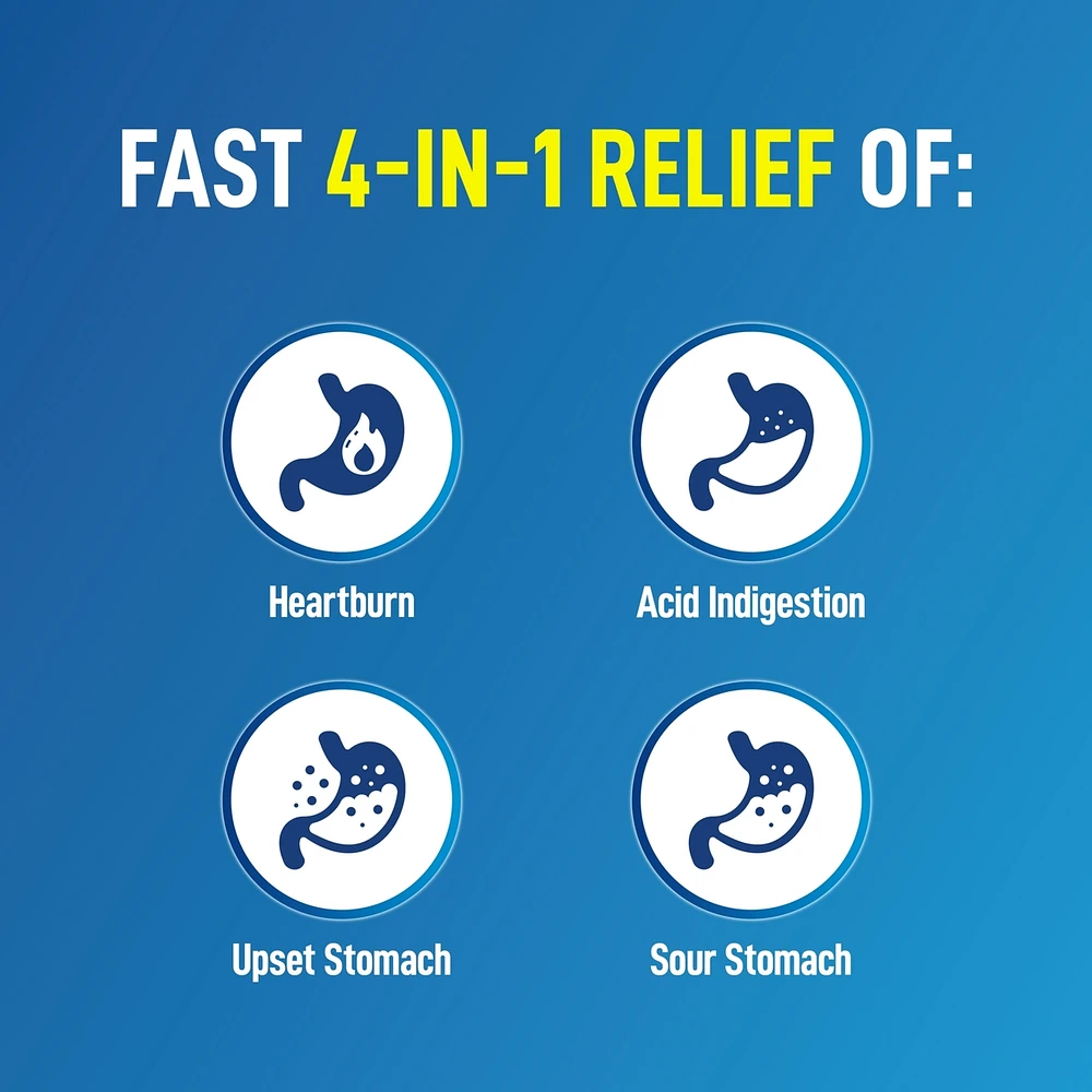 Antacid Heartburn Relief Effervescent Tablets - Extra Strength Antacid Tablets For Heartburn And Upset Stomach Relief, Contains Sodium Bicarbonate And Citric Acid