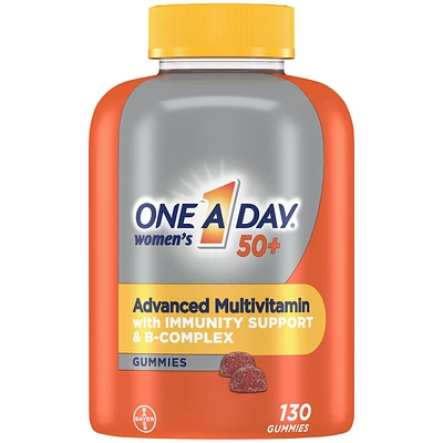 Gummies multivitamines One A Day® pour femmes de 50 ans et plus – gummies multivitamines Formule avancée avec soutien immunitaire et complexe B, conçus avec des vitamines et des minéraux pour les femmes de 50 ans et plus, 130 gummies
