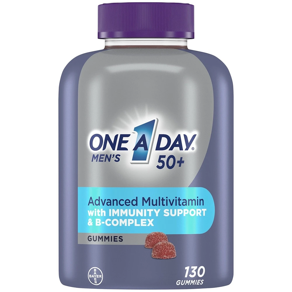One A Day Men 50 Plus Multivitamin Gummies- Advanced Multivitamin Gummy with Immunity Support & B-Complex, Formulated with Vitamins & Minerals for Men 50+, 130 Gummies