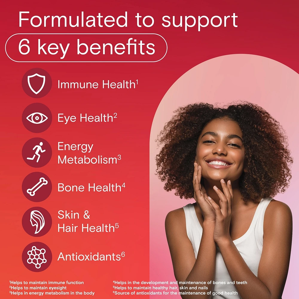 Adult Multivitamin Gummies - Daily Gummy Multivitamins For Men And Women With Vitamins A, B6, B12, C, D, E, Biotin and Zinc, Supports Immunity And Bone Health