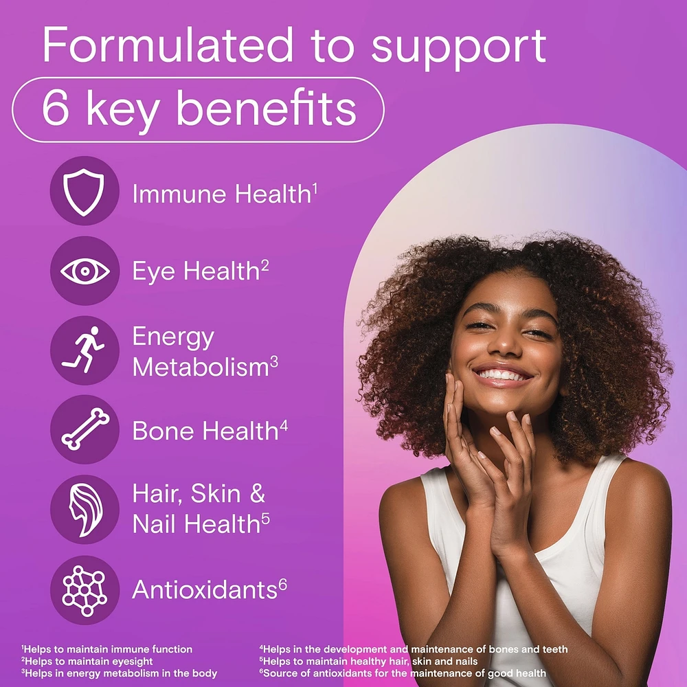 Women's Multivitamin Gummies - Daily Gummy Vitamins For Women With Vitamins A, C, D And Zinc To Support Immune Function, Biotin For Healthy Hair, Skin And Nails