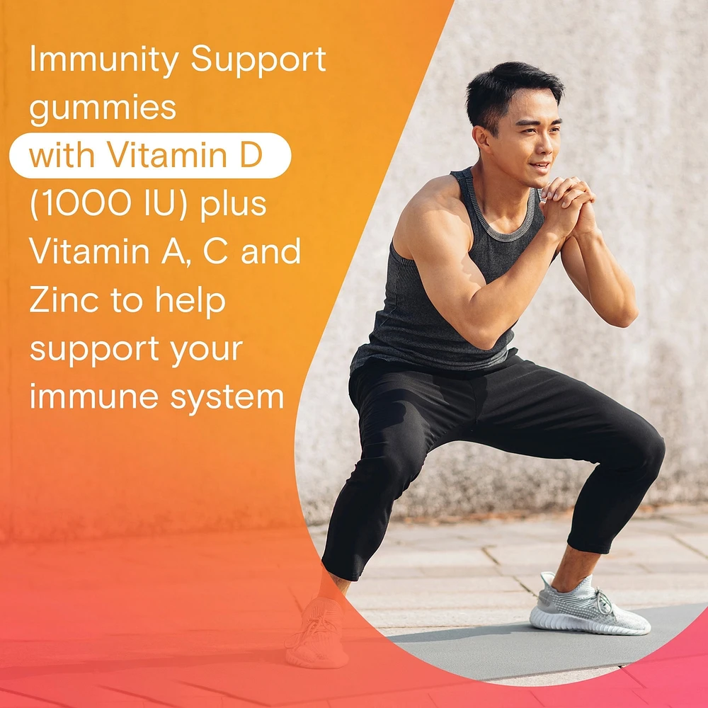 Gummies One A Day Multi+ avec soutien immunitaire – Multivitamines pour les femmes et les hommes avec soutien immunitaire quotidien contenant des vitamines C et D et du zinc pour soutenir la fonction immunitaire