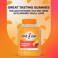 Gummies One A Day Multi+ avec soutien immunitaire – Multivitamines pour les femmes et les hommes avec soutien immunitaire quotidien contenant des vitamines C et D et du zinc pour soutenir la fonction immunitaire