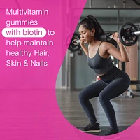 Multi+ Hair, Skin & Nails Multivitamin Gummies - Daily Vitamin Plus Support For Healthy Hair, Skin And Nails With Biotin And Vitamins A, C, E And Zinc For Women and Men