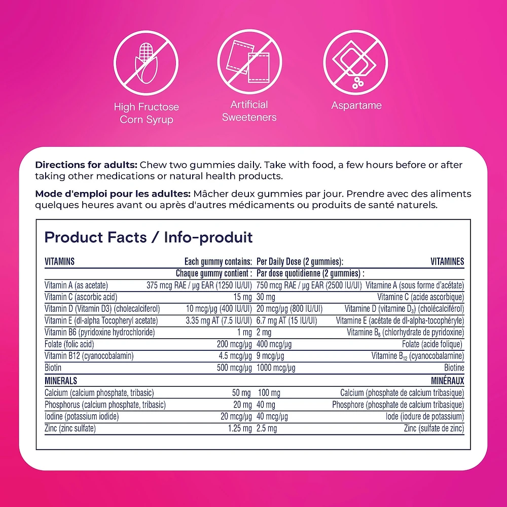Multi+ Hair, Skin & Nails Multivitamin Gummies - Daily Vitamin Plus Support For Healthy Hair, Skin And Nails With Biotin And Vitamins A, C, E And Zinc For Women and Men