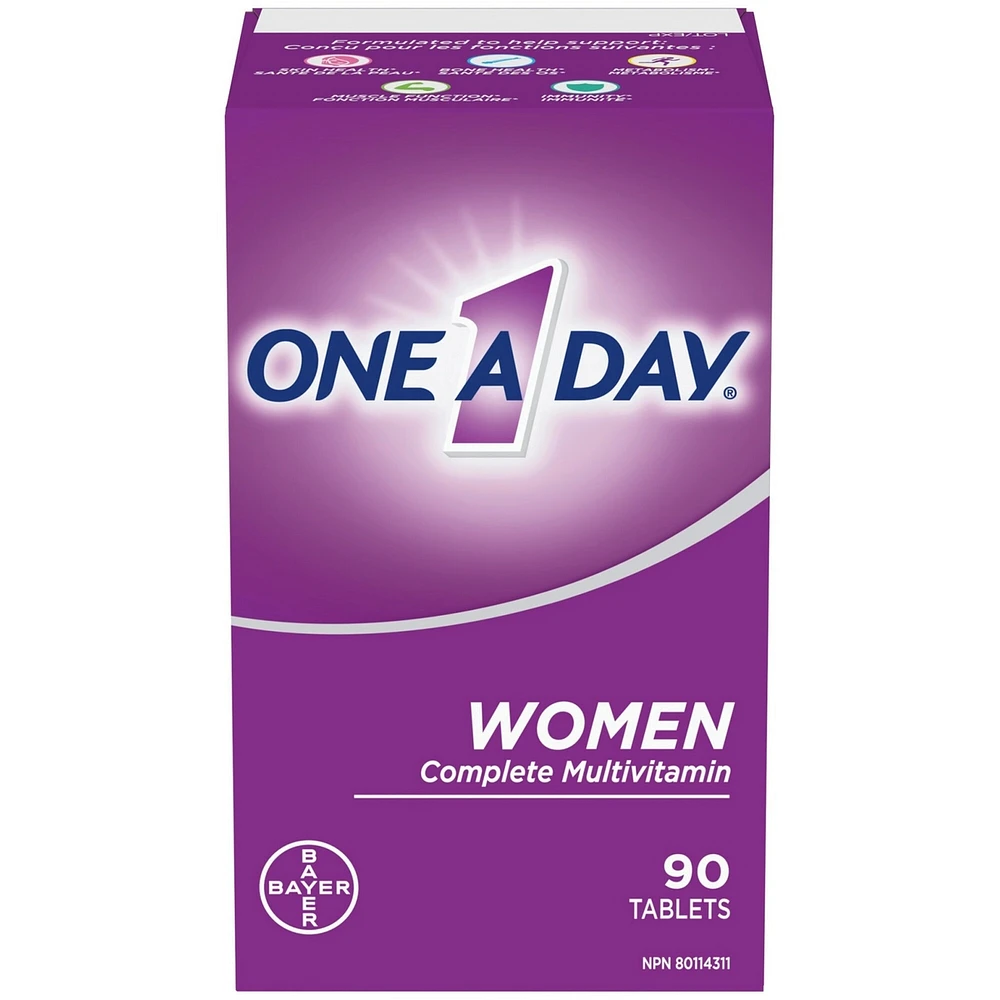 Multivitamines One A Day pour femmes – Vitamines quotidiennes pour femmes – Multivitamines pour femmes avec vitamines A, C et D, zinc pour le soutien immunitaire, vitamines E et B12, biotine, calcium et fer
