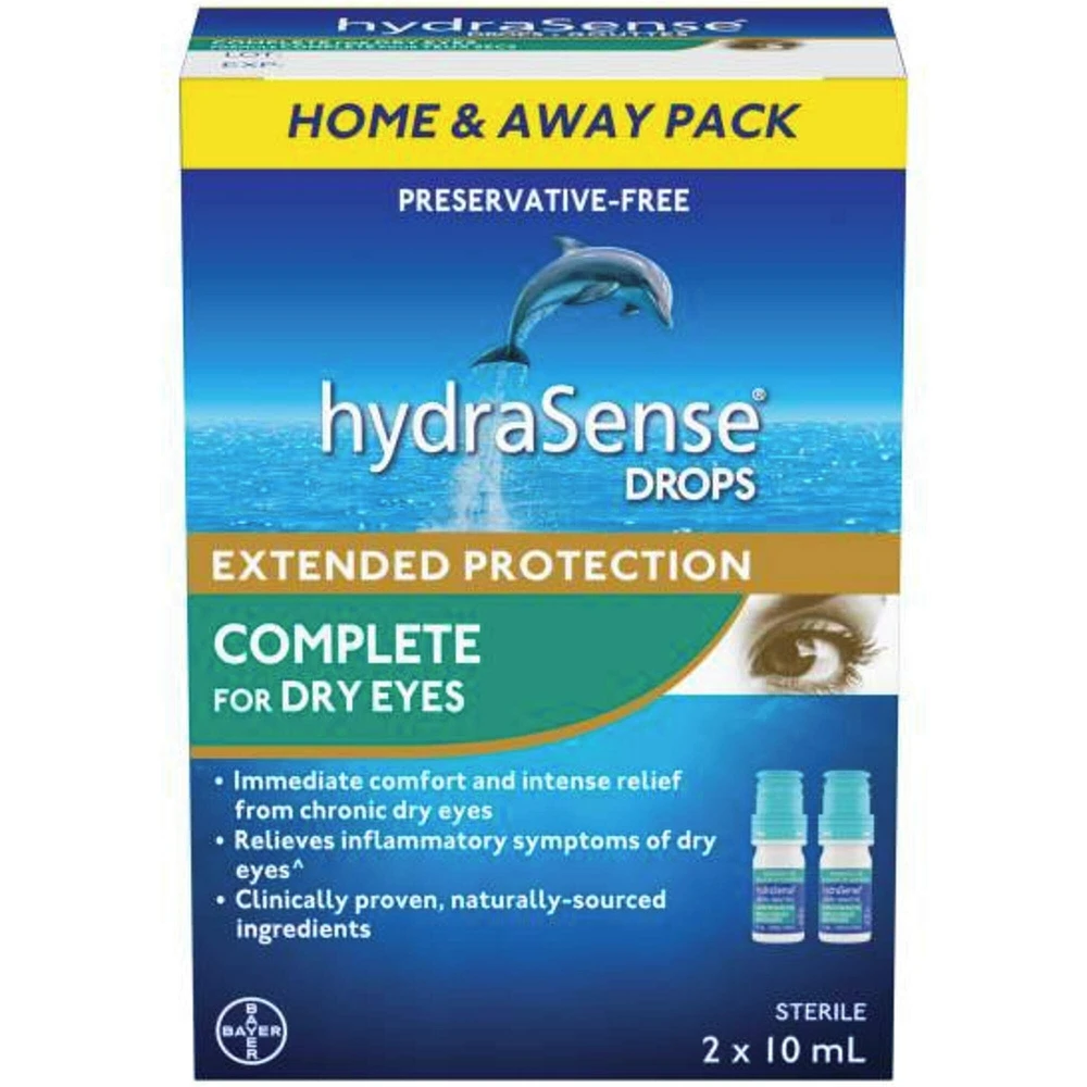 Complete Eye Drops For Dry Eyes - Preservative Free Eye Drops For Dry Eye Relief, Immediate Comfort And Intense Relief From Chronic Dry Eyes, Naturally Sourced, Can Use With Contacts, 2 x 10mL