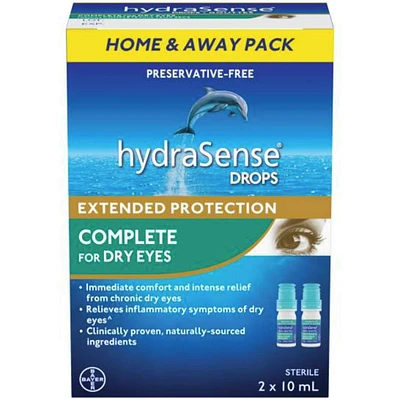 Complete Eye Drops For Dry Eyes - Preservative Free Eye Drops For Dry Eye Relief, Immediate Comfort And Intense Relief From Chronic Dry Eyes, Naturally Sourced, Can Use With Contacts, 2 x 10mL