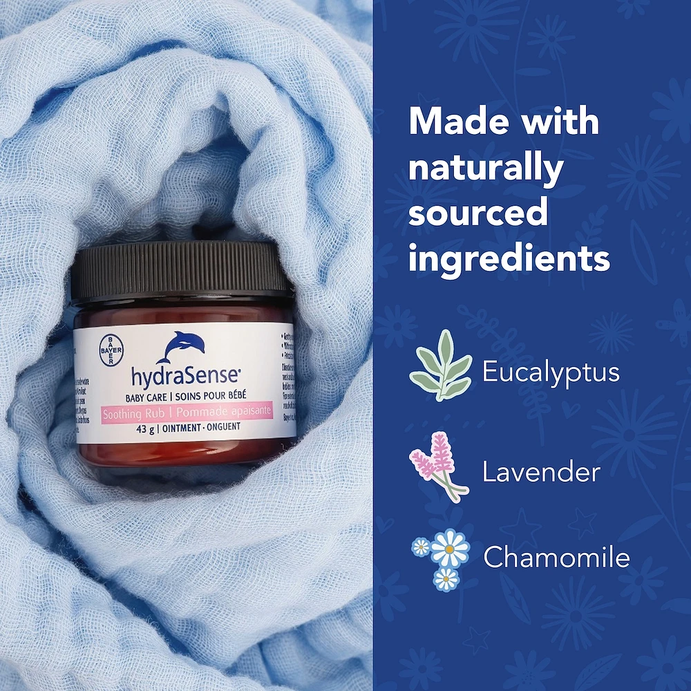 hydraSense Baby Care Soothing Rub – Gently Soothes & Comforts, Petrolatum-free, Non-irritating, Made with Naturally Sourced Ingredients Eucalyptus, Lavender, and Chamomile, Pediatrician Tested