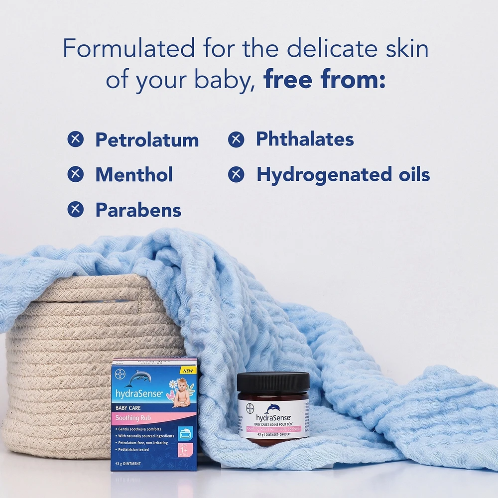 hydraSense Baby Care Soothing Rub – Gently Soothes & Comforts, Petrolatum-free, Non-irritating, Made with Naturally Sourced Ingredients Eucalyptus, Lavender, and Chamomile, Pediatrician Tested