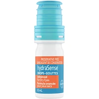 hydraSense Advanced Eye Drops Single Use Vials, Preservative Free, With Provitamin B5, 20 Count